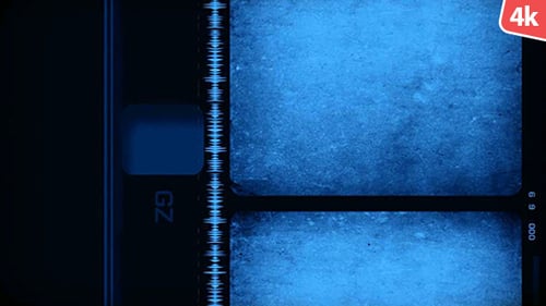 Grungy Film Strip Transition with Scratches and Dust