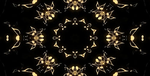 Animated Golden Music Notes Geometric Kaleidoscope Background Loop