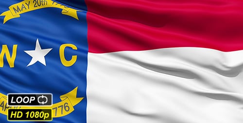 Animated Waving North Carolina State Flag