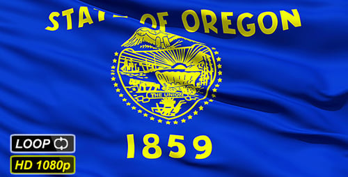 Wehende Flagge des Bundesstaates Oregon