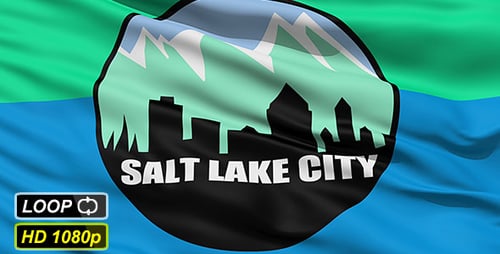 Waving Flag Animation with Salt Lake City Emblem