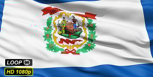 Waving West Virginia State Flag Animation
