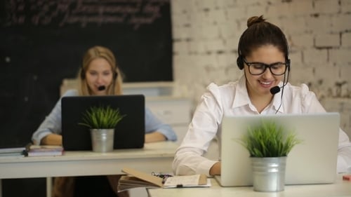 Customer Support Operator Working In a Call Center