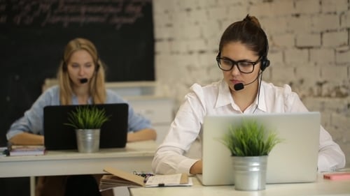 Customer Support Operator Working In a Call Center