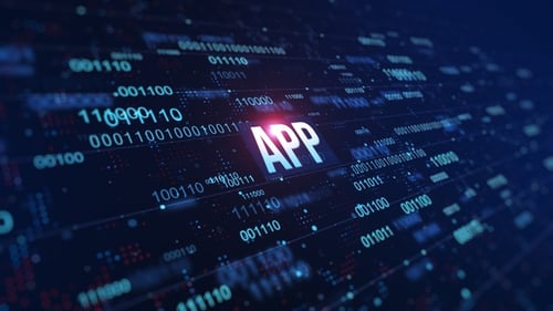 Fundo do código binário digital do aplicativo