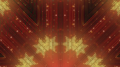 Glowing Festive Red Gold Geometric Star Pattern Background