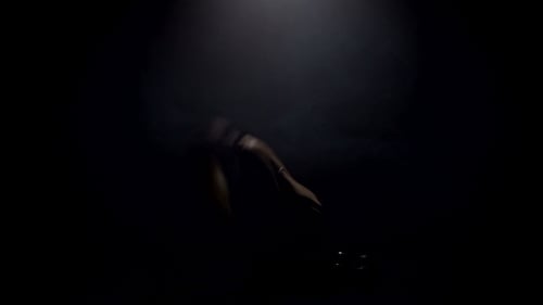 Sensual Dance With Smoke In The Dark