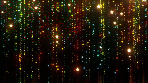Sparkling Stars and Colorful Dots Festive Background Animation