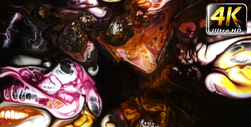 Swirling Colorful Paint Fluid Motion