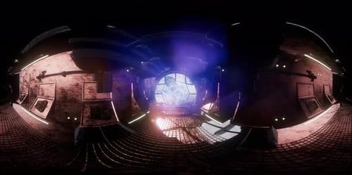 Station spatiale internationale en orbitant autour de la Terre en réalité virtuelle