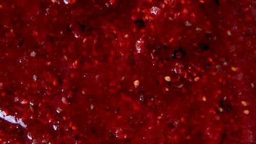 Close-up of Thick Red Berry Spread