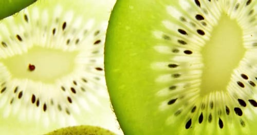Close-up of slice kiwis