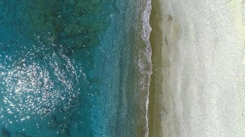 Aerial View of the Sunny Day Over Sea