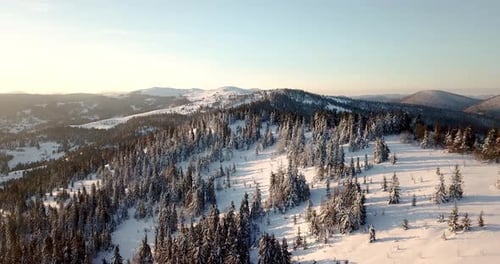 From Great Heigh Fairytale Mountain Landscape Snow Covered Alpine Sharp Peaks