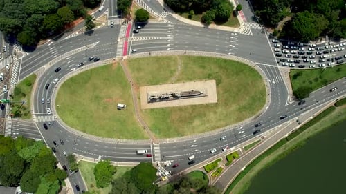 Centro de São Paulo, Brasil. Paisagem deslumbrante do parque do Ibirapuera.