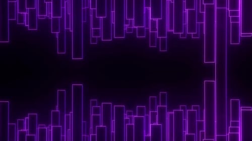 Abstract Glowing Purple Neon Rectangles Background Loop