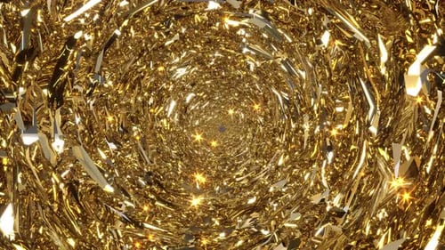 Golden Fantasy Light Background Future Technology Cave Treasure Luxury 3d Style