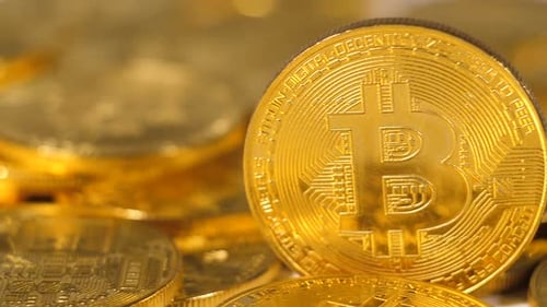 Modèle macrométallique créé en tant que crypto-monnaie Bitcoin