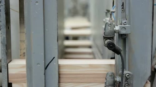 Automated Wood Production Line in Factory Setting