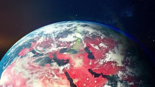 Global Spread on Rotating Earth Animation