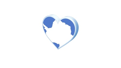 Animated Heart with Antarctica Map