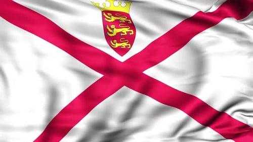 Jersey Flag Waving Realistic Seamless Loop Animation