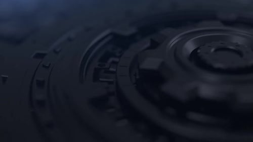 Dynamic Industrial Gears Rotating Technology Logo Reveal