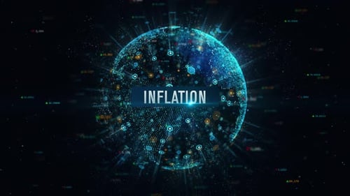 Animated Digital Globe with Global Inflation Financial Data