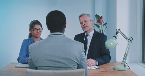 Multi-ethnic business people during job interview