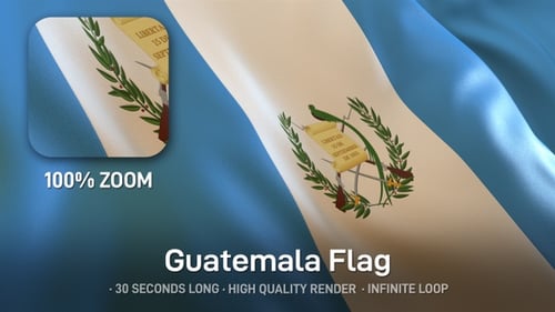 Animated National Flag of Guatemala Waving Seamless Loop