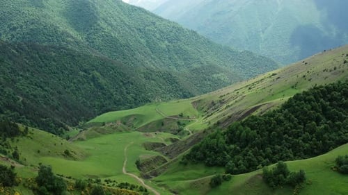 Medieval Tower Complex in Mountains