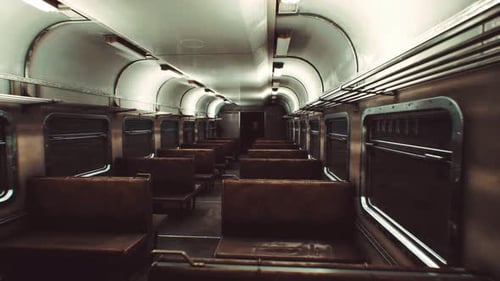 Intérieur de l'ancien train électrique soviétique