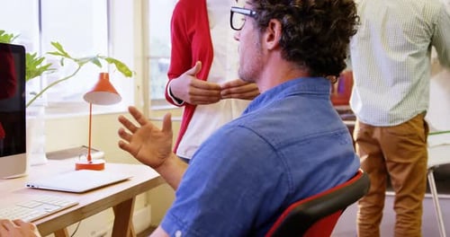 Business executives interacting with each other
