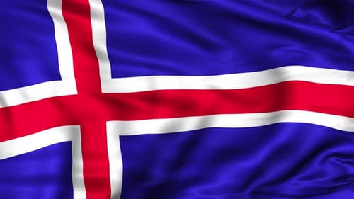 Waving Flag of Iceland Animation