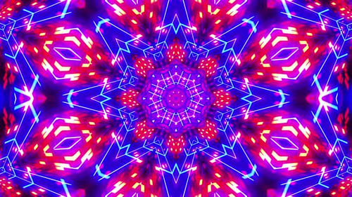 Vj Loop Blue Red Neon kaleidoscope 011