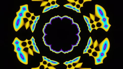 Vibrant Abstract Kaleidoscope Pattern Background Loop