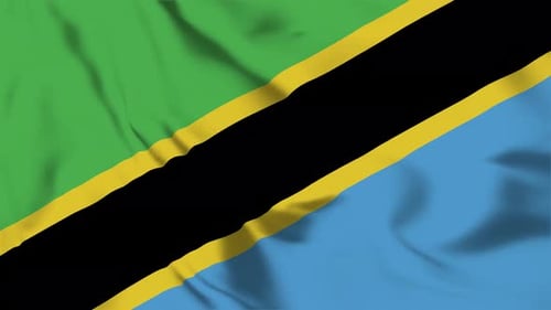 Seamless Loop Animation of Tanzanian Flag Waving