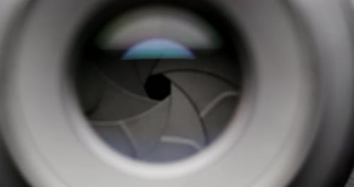 Camera Lens Aperture Blades Open and Close