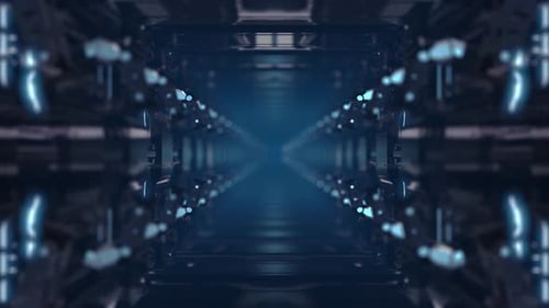 Futuristic Sci-Fi Technology Tunnel Loop Title Reveal Background