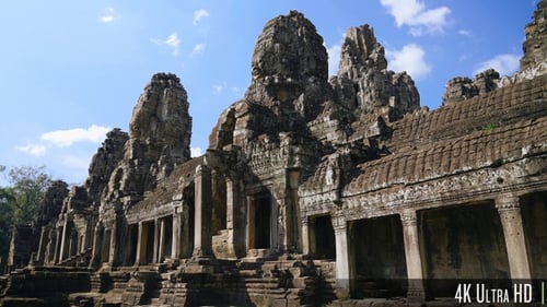 4K Bayon Temple Ruins in Angkor Wat, Cambodia