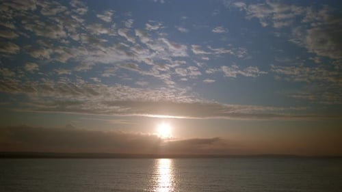 Sunset Time Lapse Over Sea or Ocean