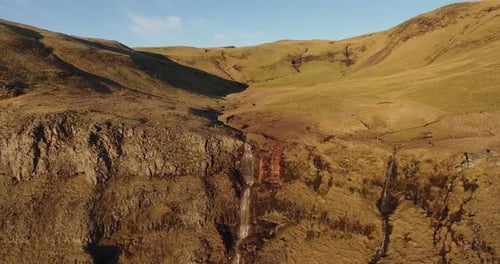 Aerial Iceland Waterfall