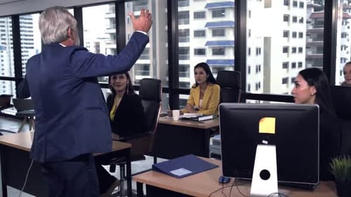 Senior Leader Giving Advice Speech to Team Members