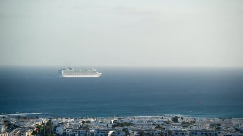 Cruise Ship Sails Into the Sea