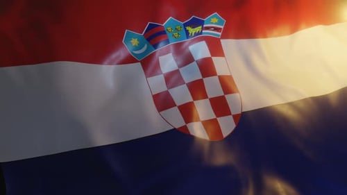 Realistic Waving Flag of Croatia Seamless Loop