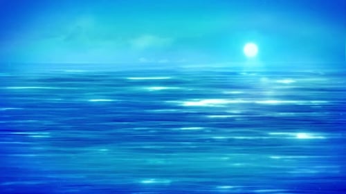 Aesthetic Moon And Ocean Landscape