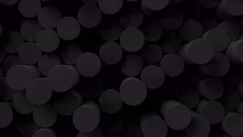 Round mosaic surface with moving cylinders