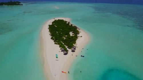 Aerial panorama of coast beach break by lagoon and sand background