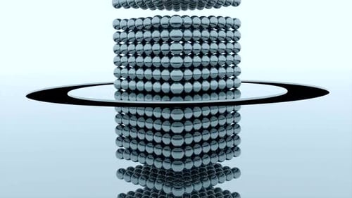 Cube of balls disintegrates on isolated background