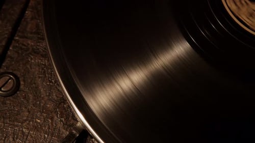 Vintage Vinyl Record Spinning on a Turntable